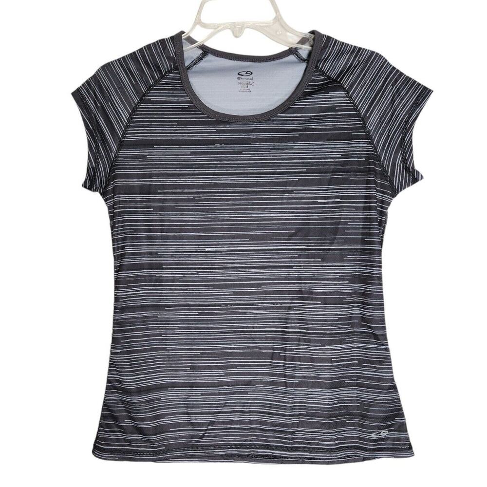 Champion DuoDry Womens Grey Short Sleeve Activewear Top Size Medium
